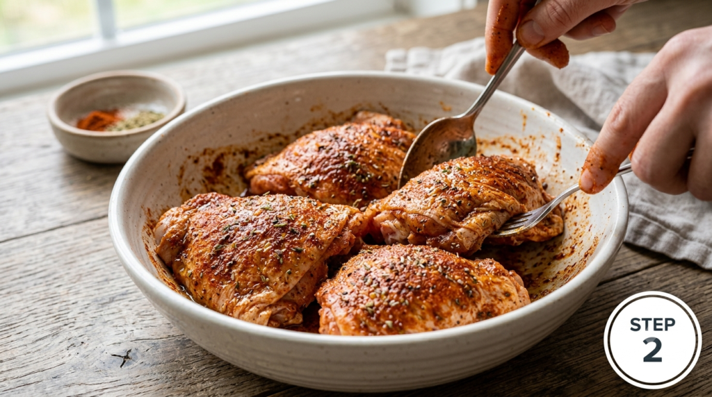 Air Fryer Chicken Thighs Recipe Step (1)