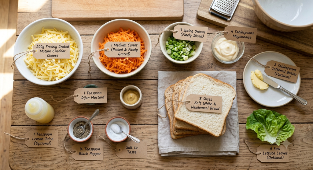 Cheese Savoury Sandwich Recipe Ingredients