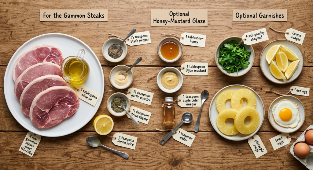 Gammon Steak Recipe Ingredients
