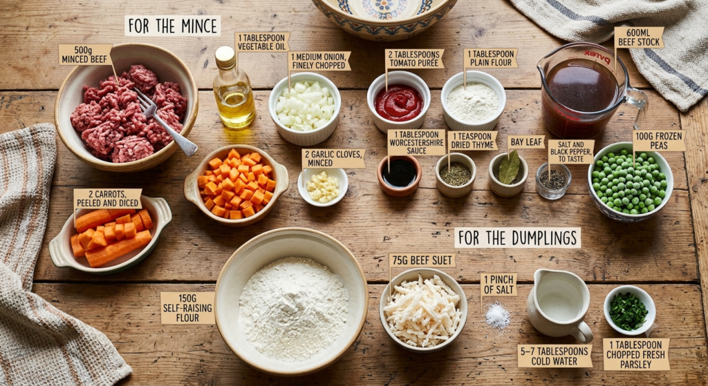 Mince and Dumplings Recipe Ingredients