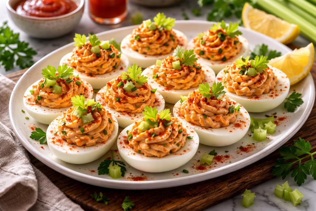 Bloody Mary Deviled Eggs Recipe