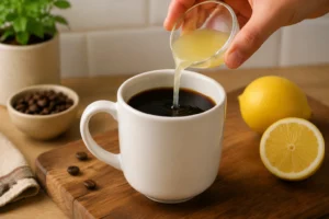 Coffee Loophole Recipe (Step 2: Add lemon juice)
