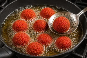 Hot Cheeto Boudin Balls Recipe Step 4: Fry Until Crispy