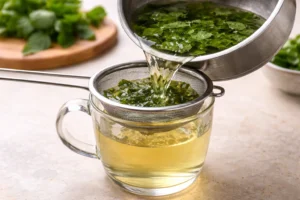 Lemon Balm Recipe for Weight Loss: Strain the tea