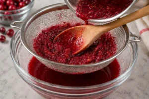 Ocean Spray Cranberry Jelly Recipe Step 3: Strain Mixture