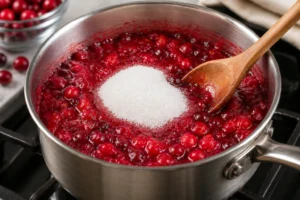 Ocean Spray Cranberry Jelly Recipe Step 2: Add Sugar