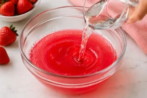 Pink Gelatin Recipe: Add Cold Water