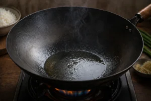 Uncle Roger Fried Rice Recipe Step 2: Heat the Wok