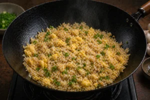 Uncle Roger Fried Rice Recipe Step 6: Season and Combine