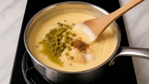 Adding Green Chilies and Seasonings