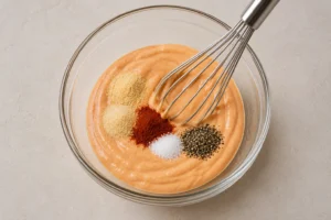 Garlic powder, onion powder, paprika, salt, and black pepper added to Braum's sauce mixture