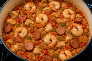 Adding Shrimp to Yard House Jambalaya