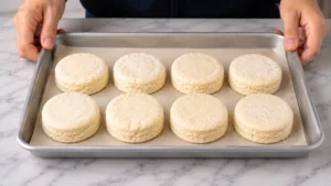Arranging Biscuit Dough on Baking Tray