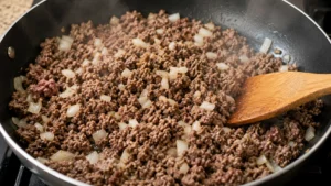 Browning Ground Beef and Onion