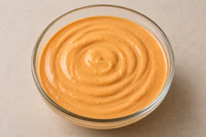 Finished Braum's sauce chilled in bowl with creamy smooth restaurant-style texture