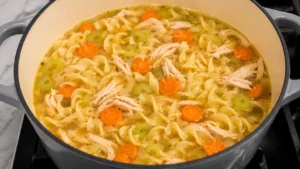 Cooking Noodles in Chicken Soup