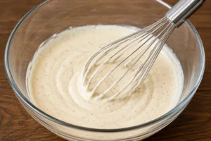 Creamy Coleslaw Dressing Being Mixed