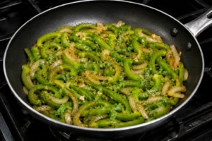 Finished Sweet Green Peppers Ready to Serve