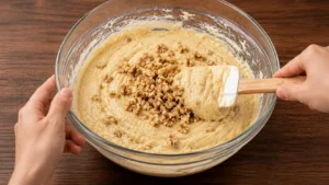 Folding the Batter and Walnuts