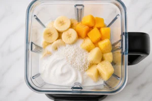 Playa Bowls Coconut Base Recipe Step 2 Add Base Ingredients