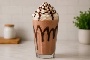 Topping with Whipped Cream and Chocolate