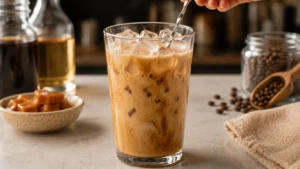 Adding Ice to the Coffee Drink