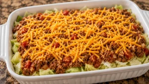 Assembling the Cabbage Casserole