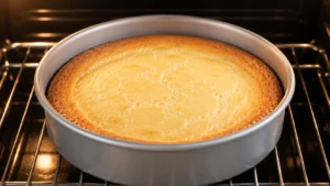 Baking the Butter Cake Until Golden