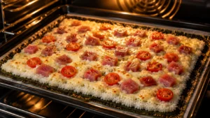 Baking the Tuna Pizza Sushi