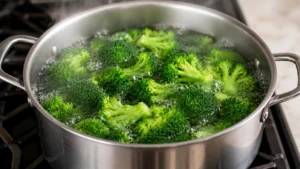 Blanching Broccoli Until Bright Green