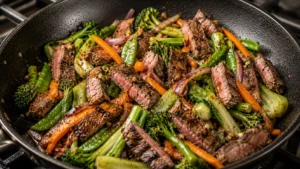 Combining Steak and Vegetables