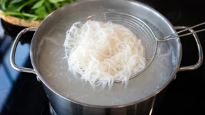 Cooking Rice Vermicelli for Bun Dau Mam Tom