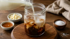 Pour in Coffee and Cream