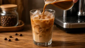 Pouring the Coffee Over Ice