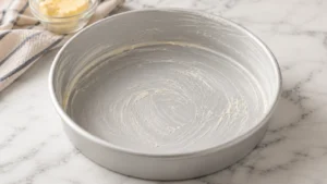 Preparing the Cake Pan for Butter Cake