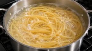 Cooking the Bucatini Until Al Dente