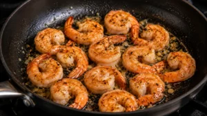 Cooking the Shrimp in Garlic Butter