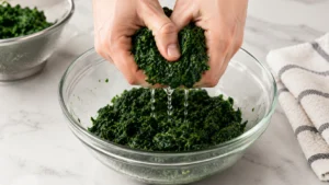 Preparing the Spinach