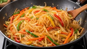 combining-mung-bean-noodles-with-sauce