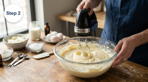 Basque Cheesecake Cupcakes Recipes Steps (6)