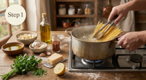 Garlic and Olive Oil Pasta Recipe Steps (1)