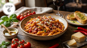 Pasta Arrabiata Med Bacon Recipe Steps (2)