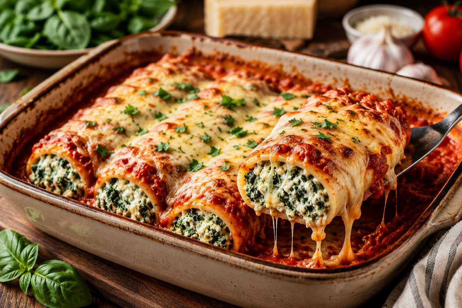 Spinach and Ricotta Cannelloni Recipe