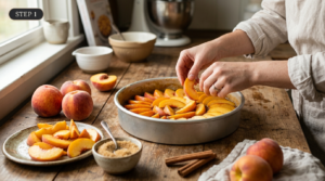Upside Down Peach Cake Recipe (1)