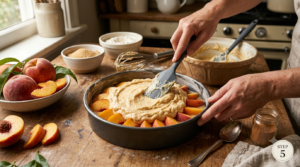 Upside Down Peach Cake Recipe (3)