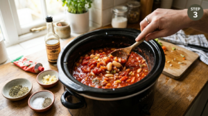 slow cooker sausage casserole recipe steps (3)